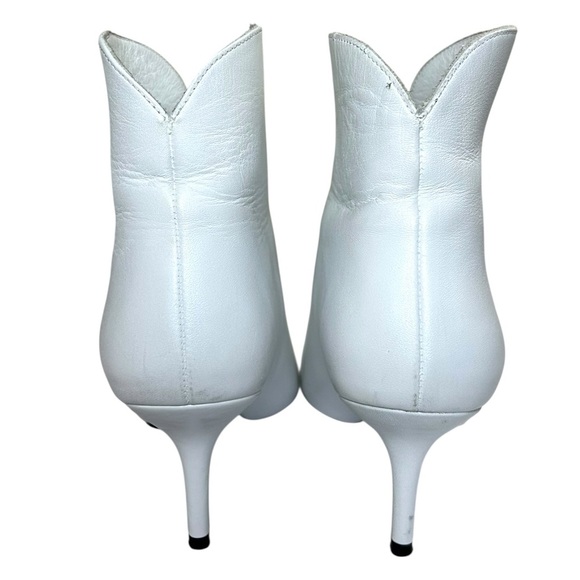 Anine Bing - Women’s ‘Frankie’ Leather Kitten Heel Booties - White, 37 IT, 7 US - Picture 9 of 15